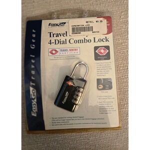 EasyGo Travel Gear Travel Sentry 4-Dial Combo Lock TSA Approved Black EZ2993BK